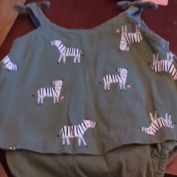 🦓Carter's Olive Zebra Print One Piece - Picture 7 of 11